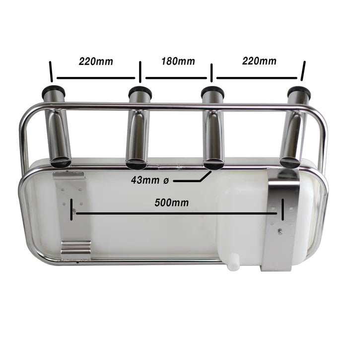 Deluxe Bait Board - 4 Rod Holders - 2 Mounts