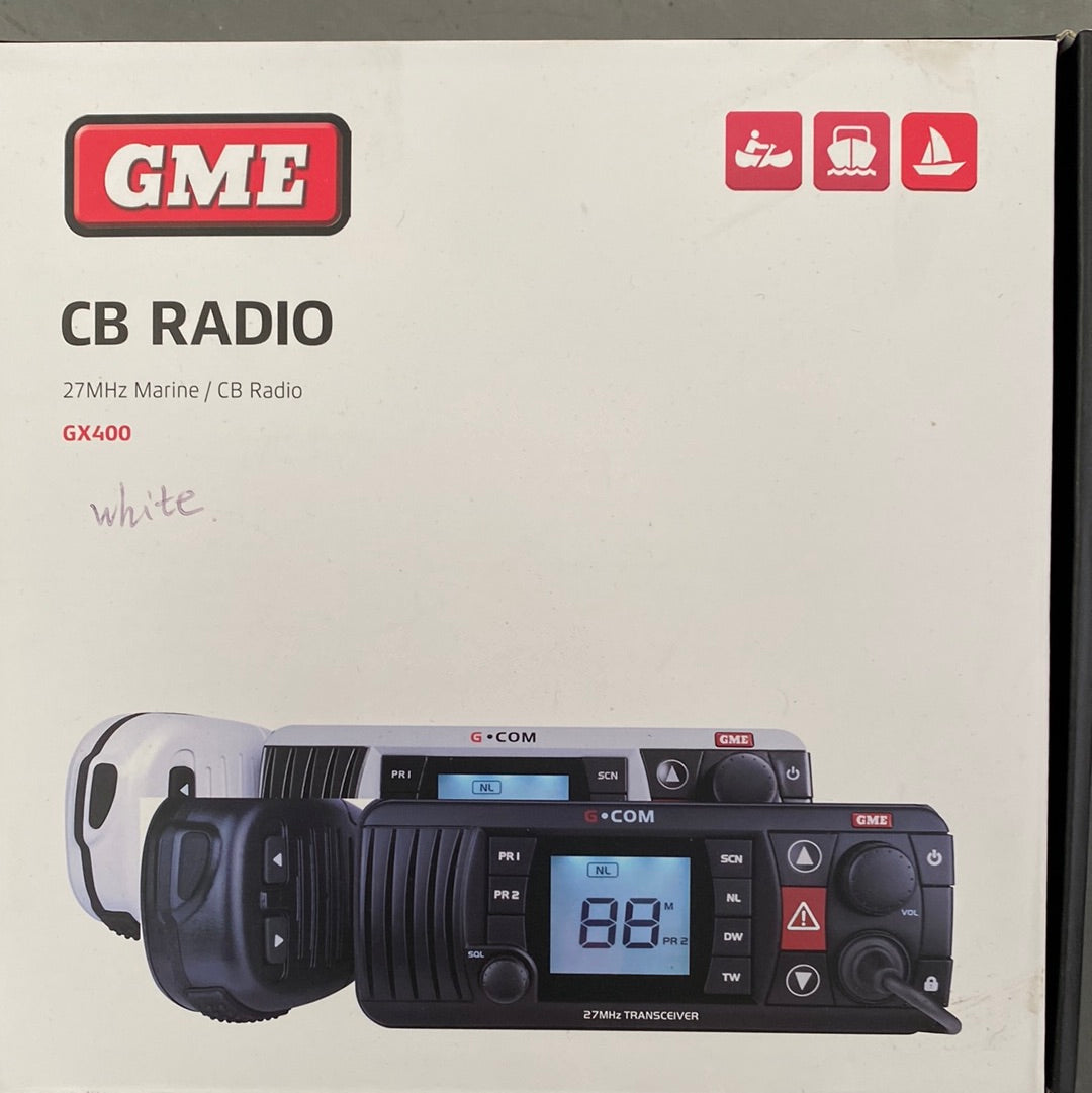 GME GX400W 27MHZ FIXED MOUNT MARINE RADIO - WHITE