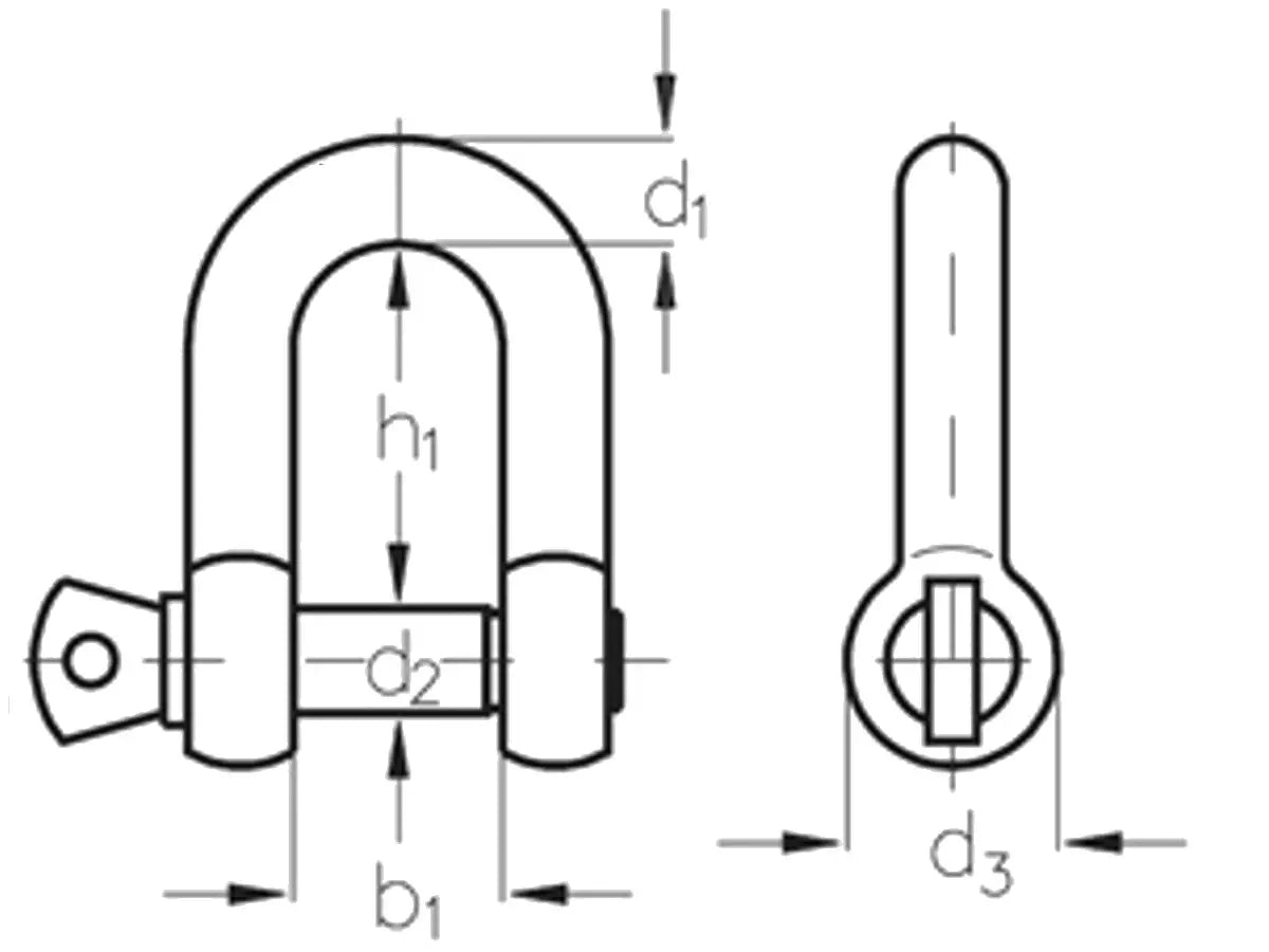 Dee Shackles Stainless Steel 316 ALL SIZE